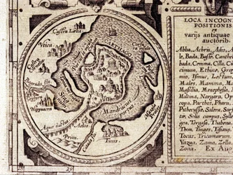 Karthago Blick auf den Golf von Tunis in einem historischen Atlas des 17. Jahrhunderts