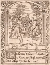 Karl V. empfängt Kaiser Karl IV., Heiligen Römischen Kaiser und König von Böhmen