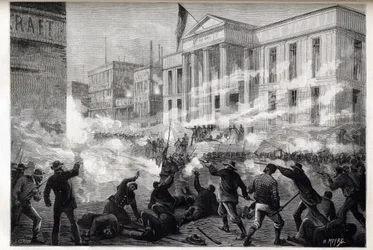 Unruhen am Gerichtsgebäude von Cincinnati 1884 - ein Aufstand, der nach einem Geschworenenurteil wegen Totschlags nach einem berüchtigten Mordprozess am 28. März 1884 begann