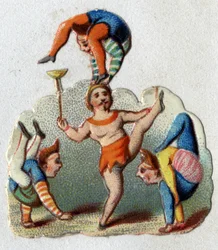 Zirkus: Kontorsionisten und Balancierer führen eine Nummer auf