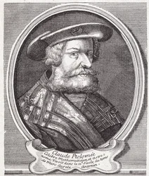 Claudius Ptolemäus (ca. 90 - ca. 168), griechischer Astronom, Mathematiker und Geograph. Gravur des 19. Jahrhunderts.