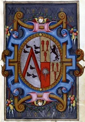 Wappen, „Der Tod von Rodomont und sein Abstieg in die Hölle“