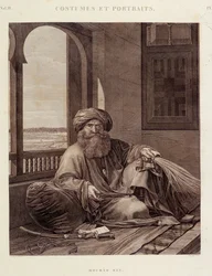 Kostüme und Porträts: Mourad Bey (1750-1801) Mamlukenführer in „Beschreibung von Ägypten“, Kaiserliche Ausgaben