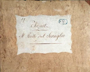 Titelblatt der Partitur für Die Entführung aus dem Serail, Oper von Mozart, Lichtenthal-Version (1838)