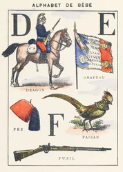 D E F: Drache, Flagge, Fasan, Fes, Gewehr