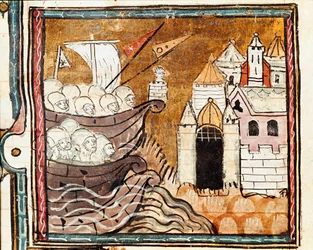 Landung einer Armee. Detail (Miniatur)