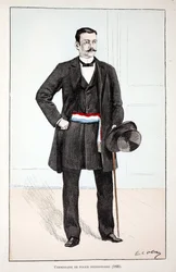 Divisionspolizeikommissar (1896). Farbradierung zur Illustration des Buches 