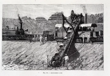 Trockener Bagger auf der Baustelle des Suezkanals