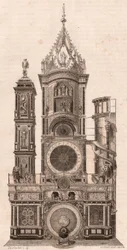 Ansicht der astronomischen Uhr in der Kathedrale Unserer Lieben Frau von Straßburg, Frankreich