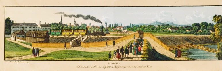 Kaiser Ferdinand Eisenbahn: Der Zug verlässt den Bahnhof in Wien