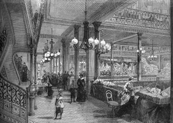 Erweiterungen der „Bon marché“-Geschäfte: Neue Galerie zum Buffet. Paris 1880