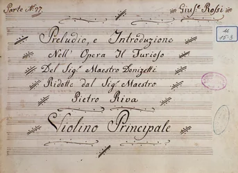 Erste Seite der Noten für Violine, Il furioso all