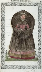 Flämische Demoiselle - in "Kleidung und Abbildungen" von Jean Sulperius