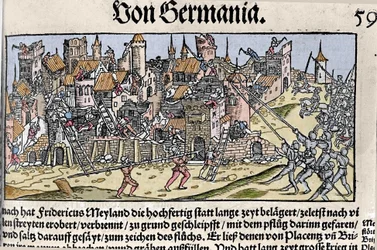 Friedrich Barbarossa, Kaiser des Heiligen Römischen Reiches, eroberte und zerstörte Mailand im Jahr 1162