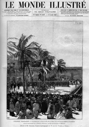 Französische Kolonien: Einweihung der Statue von General Faidherbe, Großkanzler der Ehrenlegion, ehemaliger Gouverneur von Senegal, am 17. März