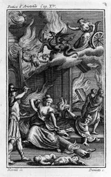 Frontispiz von „Die Poetik“ des griechischen Philosophen Aristoteles (384-322 v. Chr.). 17. Jahrhundert