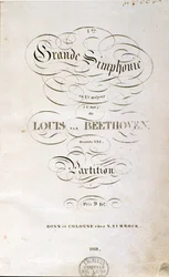 Frontispiz der ersten deutschen Ausgabe der Partitur der Symphonie Nr. 1 in C-Dur von Ludwig van Beethoven
