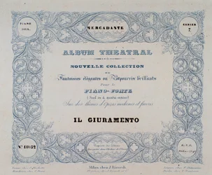 Frontispiz der Oper Il Giuramento, von Mercadante (1837)