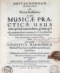 Frontispiz von Heptachordum danicum von John Michael Corvinus