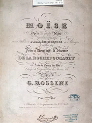 Frontispiz der Partitur von Moses in Ägypten von Gioacchino Rossini