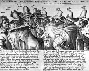 Schießpulver: Bates, Robert Winter, Christopher Wright, John Wright, Thomas Percy, Guido Fawkes, Thomas Winter