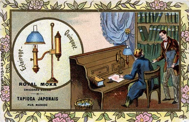 Geschichte der Beleuchtung: Antoine Quinquet perfektioniert die von Aime (Ami) Argand (1755-1803), Schweizer Physiker, erfundene Lampe.