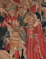 Geschichte von Saint Piat und Saint Eleuthère, Szene 12: Die Auferstehung der Tochter des Tribuns (Detail)