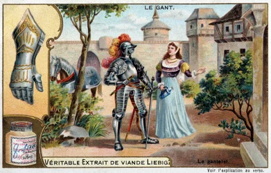 Geschichte des Handschuhs: der Panzerhandschuh, Rüstungsteil, bei den skandinavischen Völkern - Liebig Chromolithographie