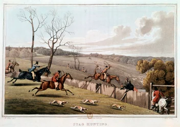 Jagd in England (Lithografie)