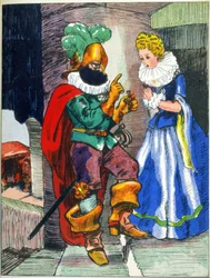 Illustration für Blaubart-Geschichten von Perrault, frühes 20. Jahrhundert