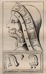 Illustration aus: Alphabeti vere naturalis Hebraici brevissima delineatio (Das Alphabet der Natur) von Franciscus Mercurius van Helmont (1618-1699) - van Helmont behauptete, dass jeder Buchstabe des hebräischen Alphabets