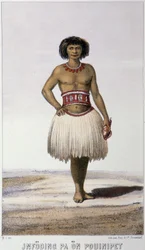 Einheimischer aus Ozeanien - in „Erste schwedische Weltumsegelung“ von Skogman Carl Johan Alfred, ed. Stockholm, Adolf Bonnier