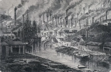Industrie in England: Kupferfabrik von Herrn Vivian (Manchester), „Rund um die Welt“, 2. Woche 1865