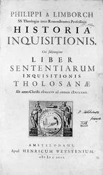 Inquisition. Frontispiz von „Geschichte der Inquisition“, Amsterdam 1692