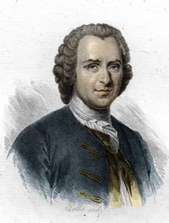 Jean Jacques Rousseau, französischsprachiger Genfer Schriftsteller und Philosoph. Gravur des 19. Jahrhunderts