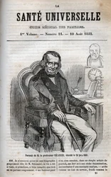 Joseph Claude Anthelme Recamier (1774-1852), französischer Chirurg - Gravur in „La Sante Universelle - Guide Medical des Familles“ 1852