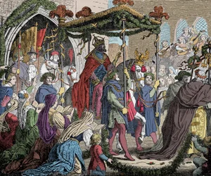 Karl IV. betritt Avignon im Jahr 1365