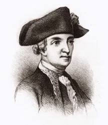 Ritter von Chastellux, Porträt von François Jean, Marquis von Chastellux (1734 - 1788), französischer Schriftsteller und Militär - Gravur 19. Jahrhundert.