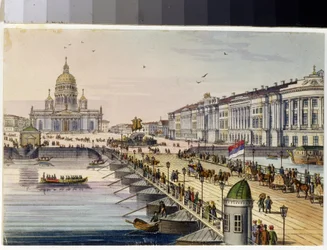 Die Isaakskathedrale und der Senatsplatz in Sankt Petersburg (Album von Marie Taglioni)