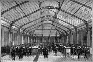 Le crédit foncier in Paris: der große Kassensaal im Jahr 1883.