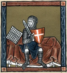Artussage: der Ritter Gawain auf dem magischen Bett. In „Geschichte der französischen Literatur“ von Hermann Suchier