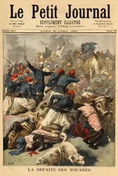 Oberstleutnant Joseph Joffre (1852-1931), Kommandeur der französischen Streitkräfte im Sudan, unterwarf am 23. März 1894 die Tuareg-Stämme „Tengereguif“ zwischen den Seen Goro und Fati