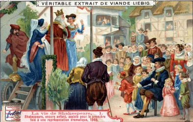 Leben von Shakespeare: Kind Shakespeare besucht zum ersten Mal eine dramatische Aufführung