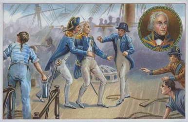 Lord Nelson verwundet in der Schlacht von Trafalgar 1805