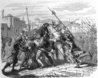Ludovico il Moro wird gefangen genommen (1500).
