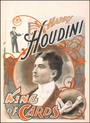 Zaubererplakat „Harry Houdini, König der Karten“
