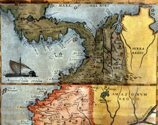 Karte von Mittelamerika. 16. Jahrhundert