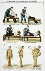 Medizinische Gymnastikübungen - in „Bilz, Naturheilkunde“, Ende des 19. Jahrhunderts