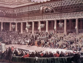 Sitzung der Verfassunggebenden Versammlung in der Nacht vom 4. August 1789 zur Abschaffung der Privilegien