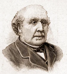 Mitglieder der Académie Française im Jahr 1895: Porträt von Albert, Herzog von Broglie (1821-1901), französischer Historiker und Politiker.